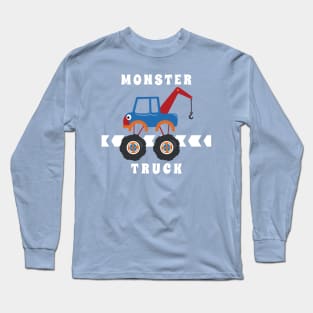 Vector illustration of monster truck with cartoon style Long Sleeve T-Shirt